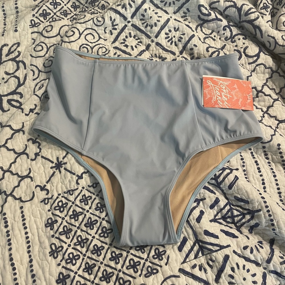 Kortni Jeane blue fog high cut bottoms, size large